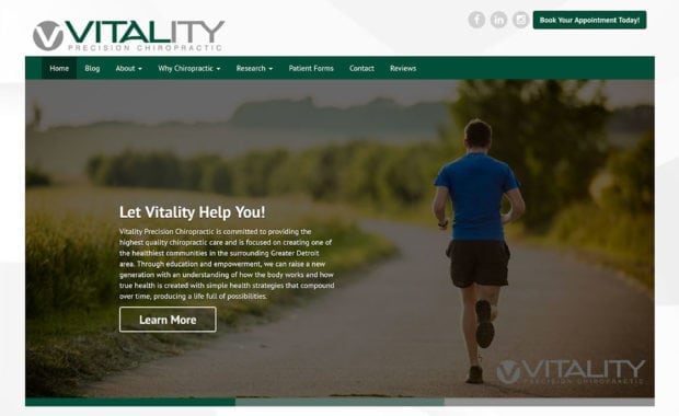 Vitality Precision Chiropractic Homepage